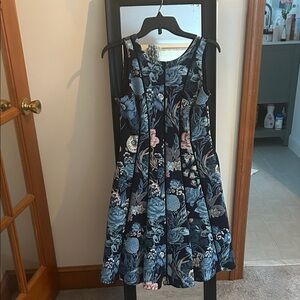 White House Black Market Floral Mini Dress - Blue and Pink